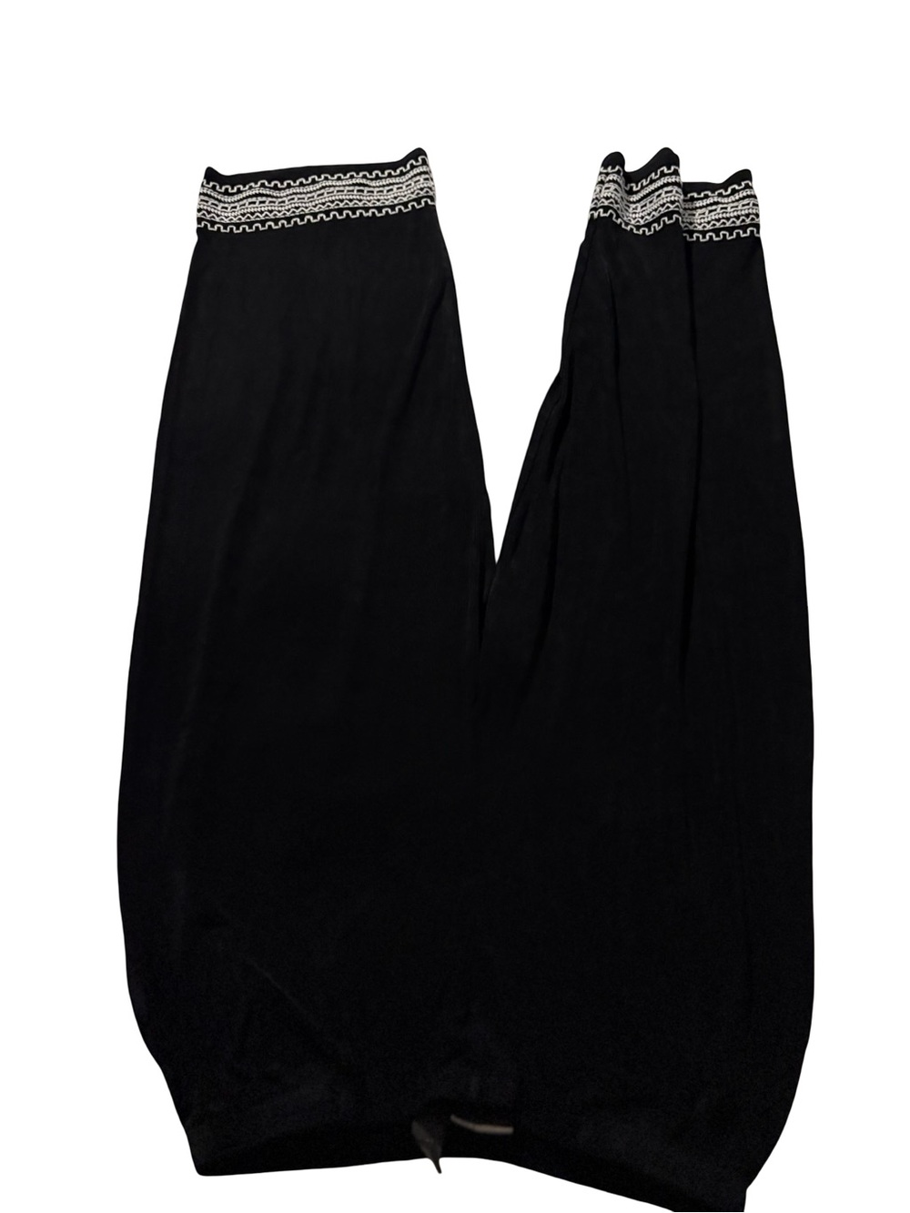 Women’s Black Wide-Leg Capris with Decorative Waistband